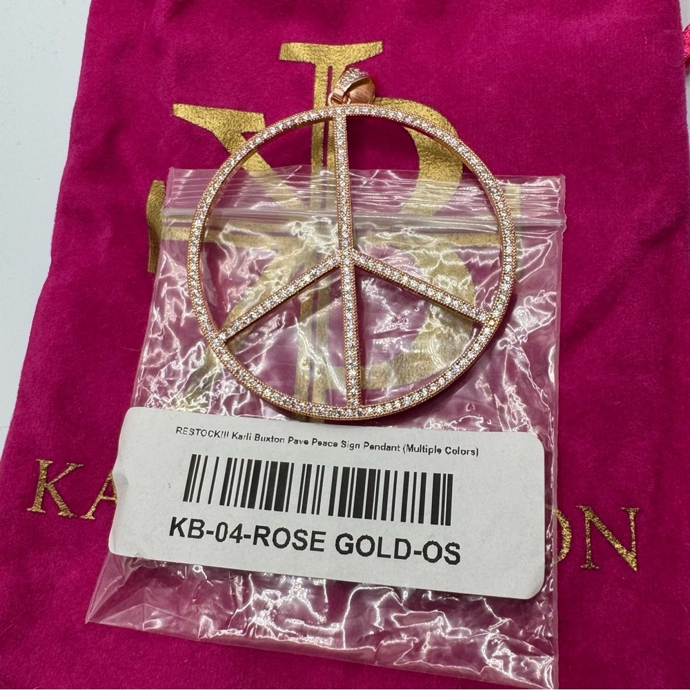 Karli Buxton Rose Gold Peace Sign Charm NWT